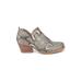 Baretraps Ankle Boots: Slip-on Chunky Heel Boho Chic Ivory Snake Print Shoes - Women's Size 5 1/2 - Round Toe