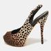 Gucci Shoes | Gucci Brown/White Leopard Print Calf Hair Sofia Platform Slingback Sandals | Color: Brown | Size: 39.5