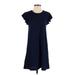 Gap Casual Dress - A-Line Crew Neck Short sleeves: Blue Print Dresses - Women's Size Small