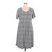 PREMISE Casual Dress - A-Line Scoop Neck Short sleeves: Gray Dresses - Women's Size 1X