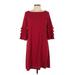 Gabby Skye Casual Dress - Shift: Burgundy Solid Dresses - Women's Size 12