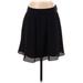 Express Casual A-Line Skirt Knee Length: Black Solid Bottoms - Women's Size X-Small