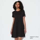Women's Airism Cotton Short-Sleeve Mini Dress with Quick-Drying | Black | XS | UNIQLO US
