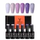 YOKEFELLOW Vernis Semi Permanent Violette Vernis Gel UV Semi Permanent 10ML 6 Couleurs Kit Vernis