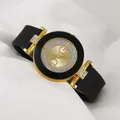 Montre à quartz noire Simple pour femmes montre-bracelet décontractée en Silicone à la mode