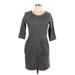 Bar III Casual Dress - Sheath: Gray Chevron/Herringbone Dresses - Women's Size Large