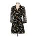 Lush Casual Dress - A-Line: Black Floral Dresses - Women's Size Small