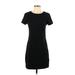 Old Navy Casual Dress - Shift Crew Neck Short sleeves: Black Solid Dresses - Women's Size Small