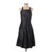 Rachel Roy Signature Casual Dress - A-Line Square Sleeveless: Black Print Dresses - Women's Size 4