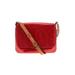 Louis Vuitton Leather Shoulder Bag: Embossed Red Solid Bags