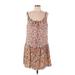 Anna Sui Casual Dress: Pink Floral Motif Dresses - Women's Size 12