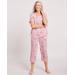 Blair Women's Floral Roses Capri Pajamas - Pink - 3XL - Womens