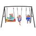 Klo Kick kids Metal Swing Set w/ 3 Swings for Backyard Outdoor Metal in Black | 70.8 H x 66.9 W x 110 D in | Wayfair AB0802C-B08