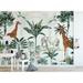 wallpaew Tropical Jungle Wall Mural Animals Wallpaper Non-Woven in Brown/Green | 86 W in | Wayfair HI-IS40132W86