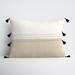 Joss & Main Griffin 100% Linen Lumbar Rectangular Pillow Linen in Black/Brown/White | 13 H x 21 W x 6 D in | Wayfair