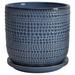 Dakota Fields Bekbele Ceramic Planters - Contemporary Planter Set - Simple Home or Office Decor Ceramic in Blue | 6 H x 6 W x 6 D in | Wayfair