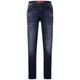 Slim-fit-Jeans STREET ONE MEN Gr. 32, Länge 34, blau (dark blue random wash) Herren Jeans Slim Fit