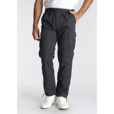 Zip-off-Hose MAN'S WORLD, Herren, Gr. 60, N-Gr, grau (anthrazit), Web, Obermaterial: 100% Baumwolle, unifarben, casual, bequem, Hosen, mit 2x Zip-Off Funktion