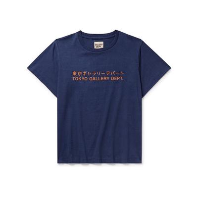Glittered Logo-print Cotton-jersey T-shirt - Blue - GALLERY DEPT. T-Shirts