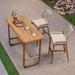 Corrigan Studio® Mahi Rectangular 2 - Person 59" Long Powder Coated Bar Height Outdoor Dining Set w/ Cushions in Brown | 37 H x 59 W x 25 D in | Wayfair