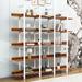 Latitude Run® Bognor 5-Tier Bookcase in Vintage Industrial Style w/ Metal Frame in White/Brown | 70.9 H x 70.9 W x 11.8 D in | Wayfair