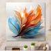 Langley Street® Fractal Boho Feather Amber Orange & Turquoise I - Print Canvas, Cotton in White | 36 H x 36 W x 1.5 D in | Wayfair