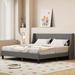 Ebern Designs Artiomas Upholstered Platform Bed Upholstered in Gray | 38.61 H x 81.21 W x 81.21 D in | Wayfair 51BBC9C62D7C44CA8C8E8A48AD7DD3FC