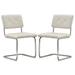 Ebern Designs Cambriah Tufted Metal Back Side Chair Dining Chair Upholstered/Metal in Gray/White | Wayfair DE31B16B0A8643ED89C347074E2B5AB9