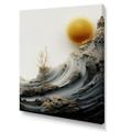 Highland Dunes Abstract Seascape Full Moon Wildness Plastic in Gray/Yellow | 44 H x 34 W x 1.5 D in | Wayfair 6FB472F466FC4BC8B1652414C2DCA5B4