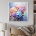 Winston Porter Delicate Hydrangea Bouquet Tender Pastel On Canvas Print Canvas, Cotton in Blue/Orange/Pink | 16 H x 16 W x 1 D in | Wayfair