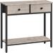 17 Stories 29.5" Narrow Console Table w/ 2 Fabric Drawers, Small Entryway Table w/ 2-Tier Storage Shelves, Thin Sofa Table, Side Table | Wayfair