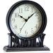 Red Barrel Studio® Analog Glass Quartz Tabletop Clock in Black | 8.3 H x 7.3 W x 2.5 D in | Wayfair EDD78A26A6EA4A9A850EF37D8FB382CC