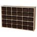 Contender Kids 30-Cubby Montessori Storage Box with Brown Bins, Wooden Storage Cabinet Organizer for Schools, Daycare