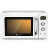 Retro Countertop Microwave Oven, 0.9Cu.ft, 900W Microwave Oven, w/ 5 Micro Power, Defrost & Auto Cooking, Turntable, View Window