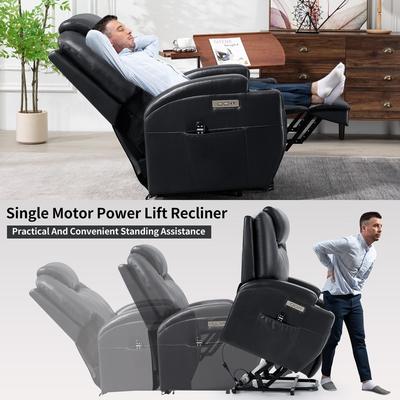 Power Lift Recliner with 8-Point Vibration Massage, Lumbar Heating, Two Cup Holders and USB Charge Port