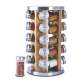 20 Jar Spice Rack with Spices Included - Tower Organizer for Kitchen Spices and Seasonings, Free Spice Refills
