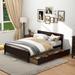 Bed Frame with Storage Drawers and Solid Wood Headboard