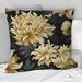 Designart "Dark Blue And Golden Gilded Damask Glamour VI" Damask Printed Throw Pillow