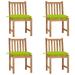 Dcenta Patio Chairs 4 pcs with Cushions Solid Teak Wood