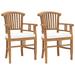 moobody Patio Chairs 2 pcs with Cream White Cushions Solid Teak Wood
