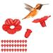 30 PCS Hummingbird Feeders Replacement Flowers Multicolor Unique Decorative Flower for Hummingbird Feeder Red /Yellow /White Hummingbird Feeder Parts PLA Material Red