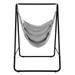 Hanging Padded Hammock Chair with Stand and Heavy Duty Steel Gray
