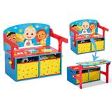CoComelon 2-in-1 Activity Bench and Desk by Delta Children - Greenguard Gold Certified Blue