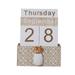 Desk Calendar 1PC Wooden Calendar Reusable Desktop Calendar Vintage Calendar Block for Office Home Decor Table Bedroom Cafe Restaurant