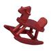 Mini House Rocking Horse Toy Educational Toy Photo Prop Mini House Decor for Children (Red)