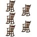 5 PCS Doll House Rocking Chair Wooden Dollhouse Wooden Doll Furniture Handmade Decorations Doll House Supplies Child