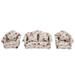 1:12 Scale Doll House Sofa With Back Cushions Miniature Flower Pattern Sofa Cushion Set Doll House Furniture Accessory Living Room Decor for Dollhouse #1