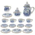 4 Sets Exquisite Miniature Ceramic Teapot Mini Teapot Tea Cups for Dollhouse