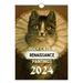 Cat Wall Calendar 2024 Hanging Wall Calendar 12 Month Cat Calendars 2024 Calendar 12 Month Planner with Ugly Cat Pictures From The Renaissance Funny Art Novelty Ugly Cat Gift (Cat Calendar) A4 Size