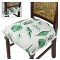 Printed Dining Room Chair Covers Set of 4 Easy Installation Country Style Stretchy Kitchen Chair Seat Protectors Washable Slipcovers